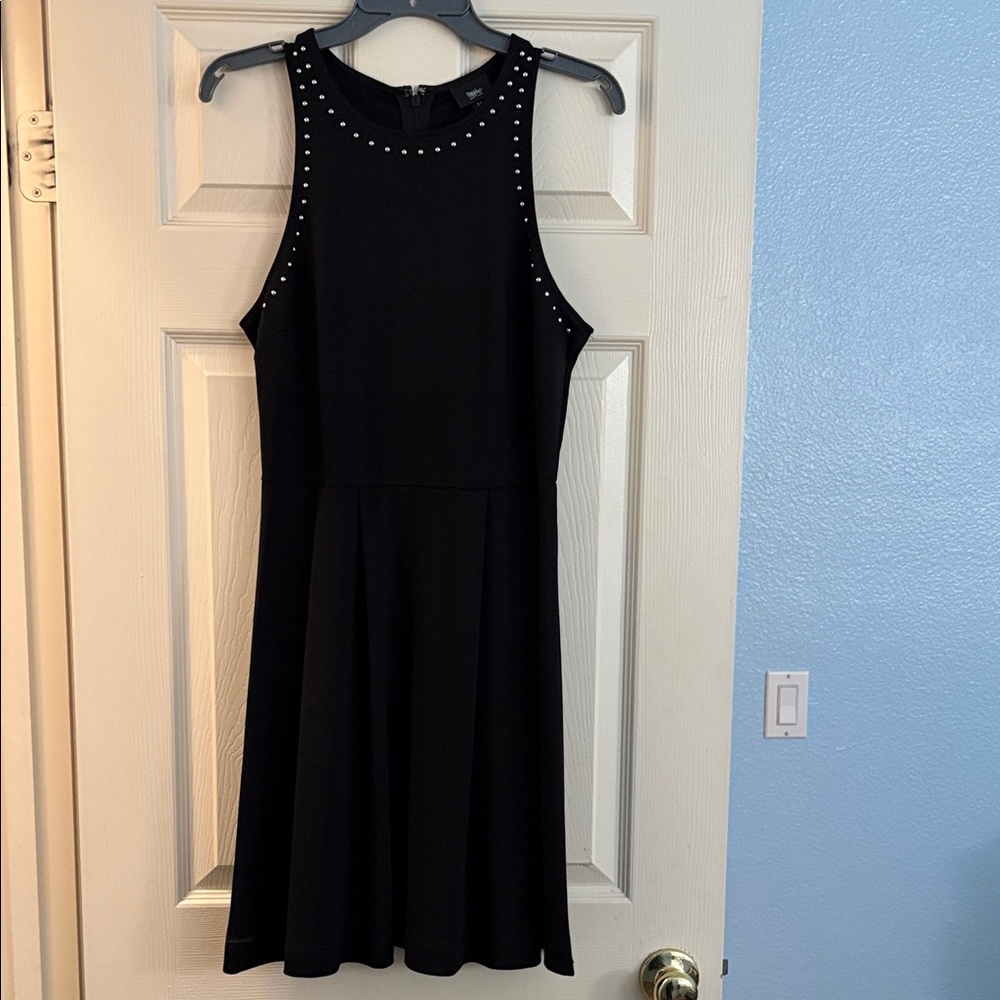 Chic Black Studded Mini Dress